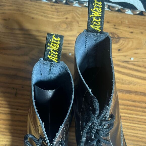 Dr. Martens Pascal Woman’s Metallic Gun mettle Combat Boots  Sz 11 Preowned - Picture 6 of 12